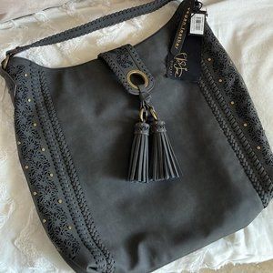 Vegan Leather Anthropologie Bag, Charcoal Gray, NWT